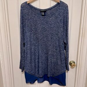 LANE BRYANT Zipper Back Open Layered Tunic
